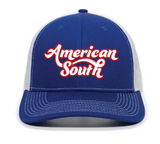 AmSo Original Trucker with US Flag - Royal/White